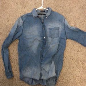 Carbon denim style button up